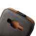 Samsung Galaxy A5 - Genuine Leather Up Down Flip Protective Phone Cover Case - Black